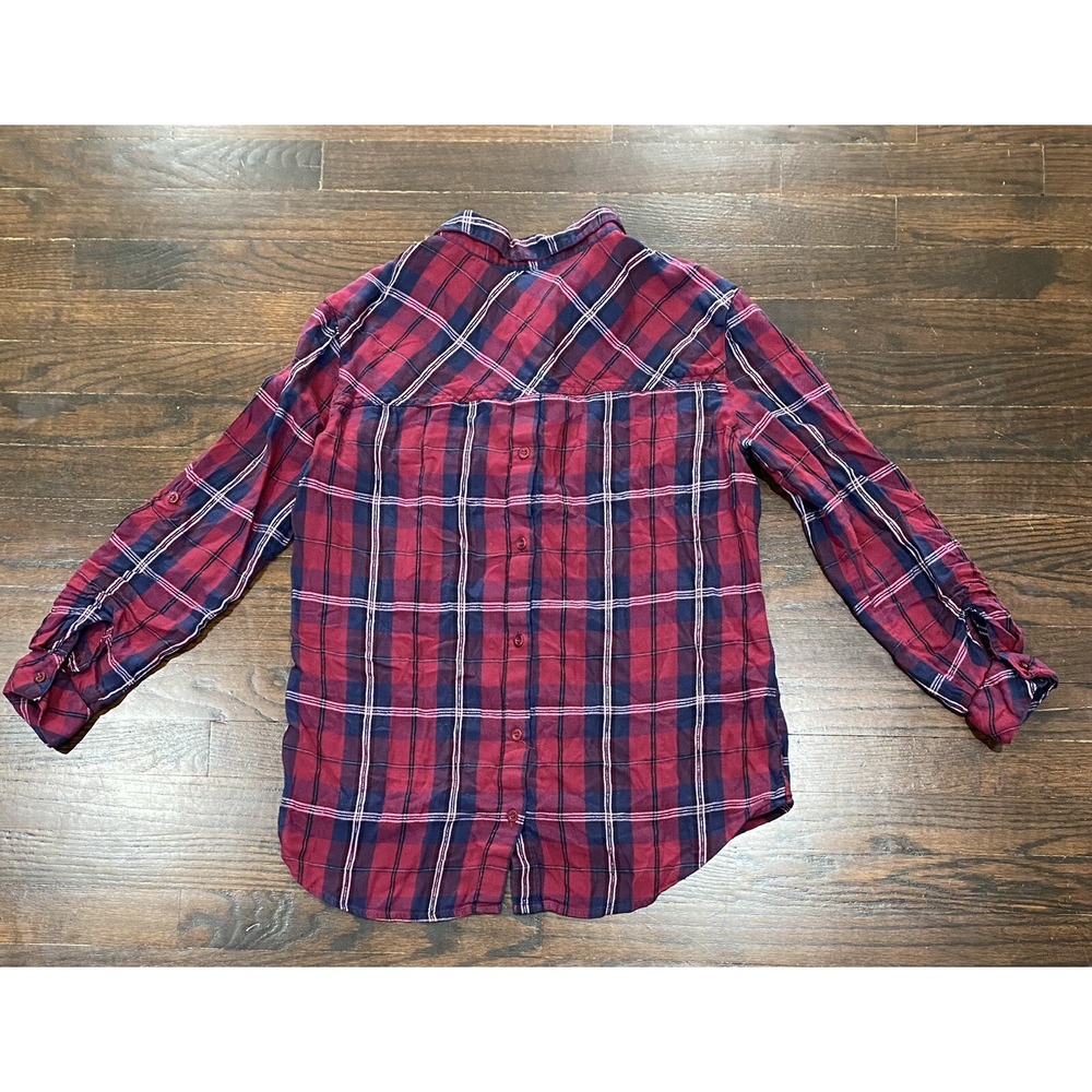 Kut from the Kloth Plaid Button Front & Back Shirt Womens Sz S Long Sleeve Shirt - Picture 5 of 6